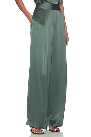 The Sei Relaxed Trouser in Dark Green