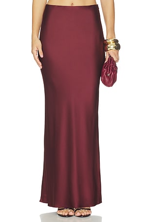 The Sei Bias Maxi Skirt in Burgundy. Size 0. Also