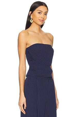 The Sei Pleated Bustier Top in Navy