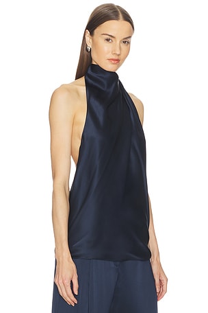 The Sei Draped Halter Top in Navy