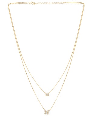 Double Pave Butterfly Necklace The M Jewelers NY