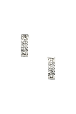 The Baguette Channel Set Huggie Earrings The M Jewelers NY