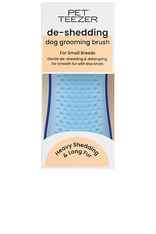Small De-shedding Dog Grooming Brush in Navy& Light Blue Tangle Teezer