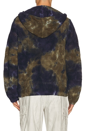 thisisneverthat Crochet Knit Zip Hoodie in Green