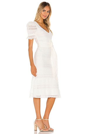 Tularosa Quinn Midi Dress in White