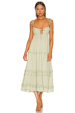 Tularosa Frankie Midi Dress in Sage Green | REVOLVE