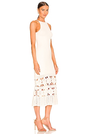Tularosa Finley Crochet Midi Dress in Ivory