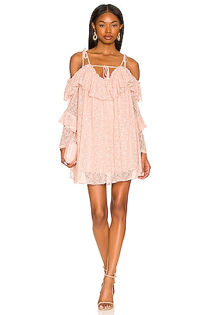 Tularosa Solange Lace Mini Dress in Blush | REVOLVE