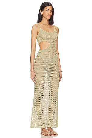 Tularosa Kylen Cut Out Knit Maxi Dress in Sage