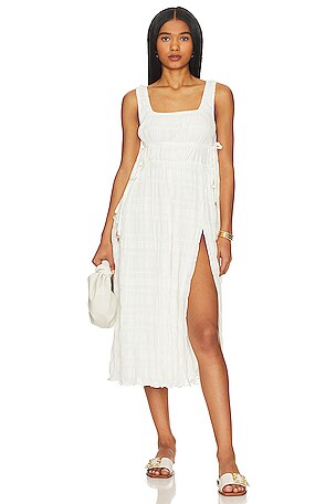 knee length dresses for ladies Benita Dress in Cream – Dancing Leopard main image 1