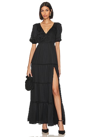 Women's Plus Size Rebecca Sheer Insert Black Dress