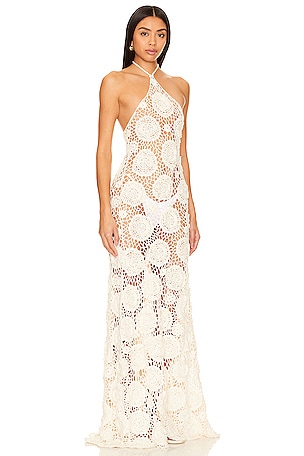 Tularosa Thalassa Floral Crochet Dress in White