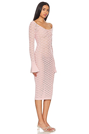 Tularosa Netia Long Sleeve Midi Dress in Pink