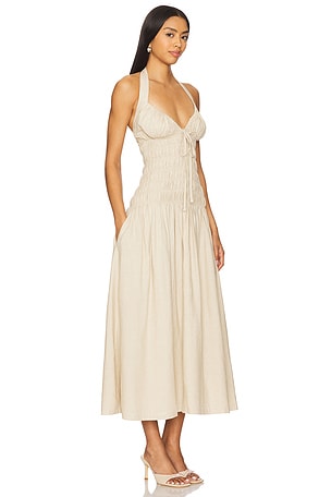 Tularosa Liya Midi Dress in Neutral
