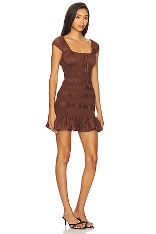 Tularosa Lucie Mini Dress in Chocolate