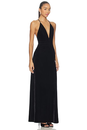 Tularosa Marilyn Velvet Gown in Black