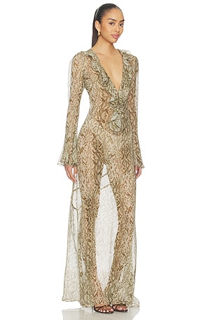 Tularosa Casanita Maxi Dress in Neutral,Brown