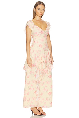 Tularosa Jessalyn Maxi Dress in Lemon,Rose
