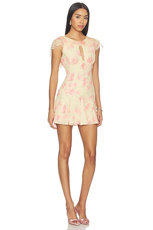 Tularosa Jessalyn Mini Dress in Beige,Peach