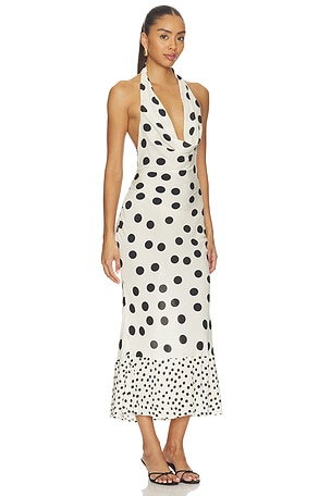 Tularosa Elma Cowl Neck Dress in White,Black