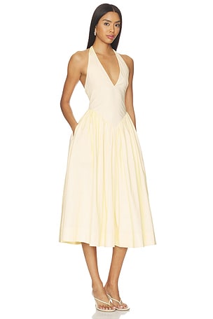 Tularosa X Ivana Ramirez Stella Midi Dress in Yellow. Size XXS. Also