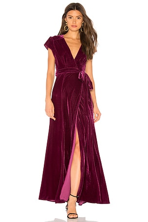 satin burgundy dress midi Long burgundy satin dress with belt – Rinascimento main image 0