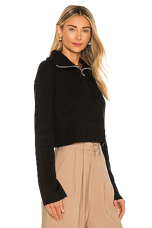 Tularosa Lovelle Zip Up Sweater in Black
