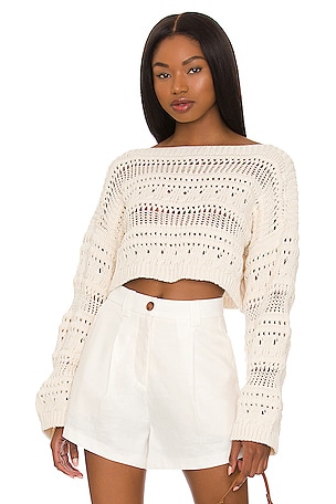 Francis Open Stitch Cropped Pulllover Tularosa