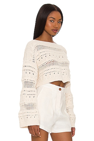 Tularosa Francis Open Stitch Cropped Pulllover in Ivory