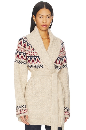 Tularosa Renada Fair Isle Cardigan in Neutral. Size XS. Also