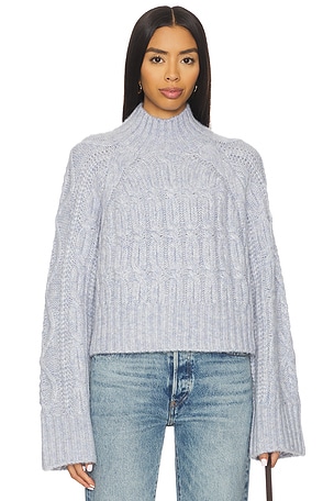 Arta Mock Neck Cable Sweater Tularosa