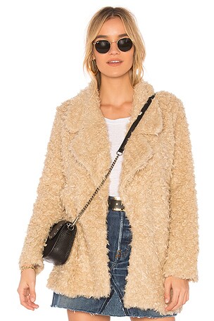 Violet Faux Shag Coat Tularosa