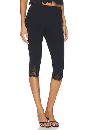 Tularosa Dora Knit Lace Capri in Black. Size XXS. Also