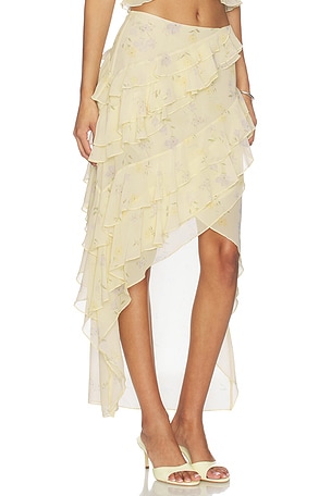 Tularosa Cecilia Maxi Skirt in Lemon