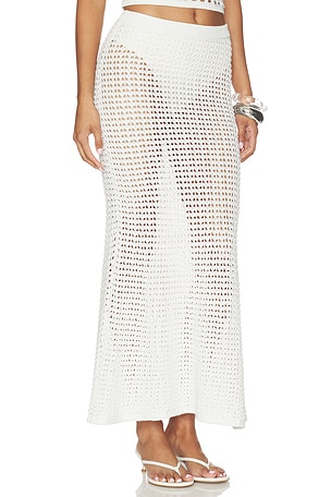Tularosa Sellia Pointelle Maxi Skirt in Ivory
