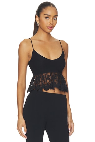 Tularosa Dora Knit Lace Tank in Black