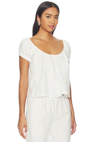 Tularosa Wilma Linen Top in White