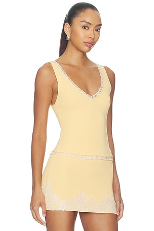 Tularosa Elia Lace Knit Tank in Yellow