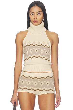 Peggy Fair Isle Halter Tank Tularosa