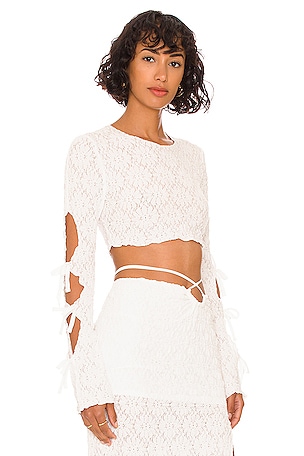 Tularosa Dianne Crop Top in Ivory