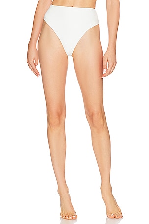 Montce Swim Lulu Bikini Bottom in Cream Rib