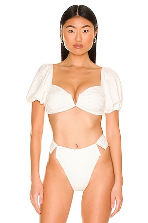 Seashell Puff Sleeve Top Tularosa