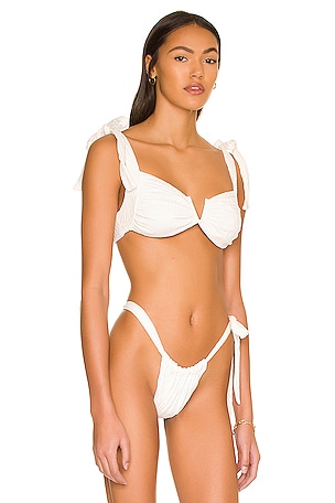 Tularosa Seashell Bikini Top in White