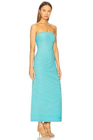 The Wolf Gang Sunmor Knit Maxi Dress in Teal