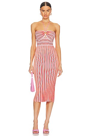 AMUR Valena Halter Knit Dress in Sorbet Stripe | REVOLVE AMUR Valena Halter Knit Dress in Sorbet Stripe | REVOLVE