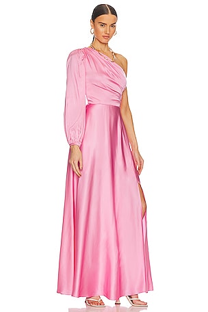 AMUR Elsabet One Shoulder Gown in Pink