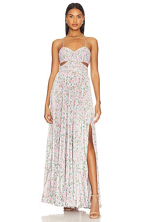 chinese dress ladies Elodie Dot Monaco Long Tiered Maxi Dress Navy-Cream / S by Sugarlips main image 0