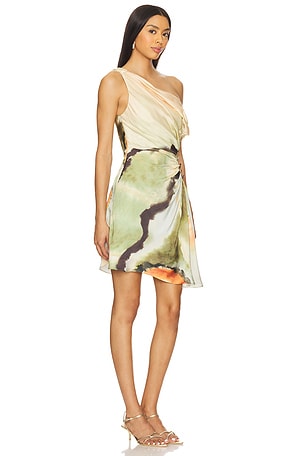 AMUR Elowen Mini Dress in Ivory,Sage. Size 8. Also