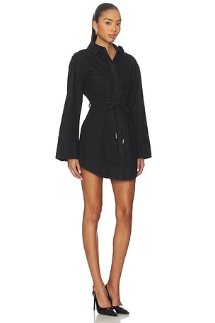 AMUR Clea Denim Day Dress in Charcoal. Size 6. Also