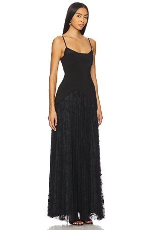 AMUR ROBE PLISSÉE LEIGHTON en Noir